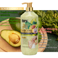 Nary Gel Douche Exfoliant Blanchissant En Gros au Curcuma et à l'Acide Kojique, Soin Corporel Rafraîchissant, Gel Lavant Corps 1L, Crème Gommage