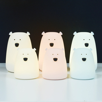 Mini veilleuse LED moderne Lampe de chevet animal portable et coloré Lampe de chevet blanche chaude piles AAA Nouveauté Veilleuse pour enfants