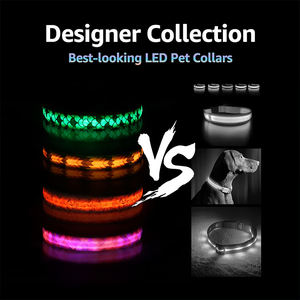 Collar de perro de nailon recargable por USB, luz <span class=keywords><strong>LED</strong></span>, estampado personalizado, correa de perro intermitente luminosa ajustable de lujo que brilla en la oscuridad - Product Image 5