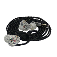 Fil de casque torsadé en cuivre pur PVC lisse à 4 brins avec prise droite de 3.5mm Interface QDC Cordon de câble audio pour écouteurs MP3 HIFI