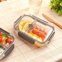 Boîte à lunch chauffante personnalisée avec logo, étanche, pour enfants, utilisation scolaire, 2 compartiments, capacité 1L
