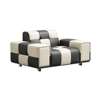 Ensemble de canapés sectionnels modernes en cuir véritable avec rembourrage en éponge pour salon et usage hôtelier