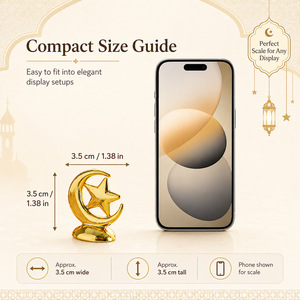 Poignée de couvercle de tasse étoile et lune en plastique doré, ornement décoratif pour cuisine, accessoire décoratif Ramadan, emballage individuel - Product Image 5