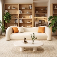 Ensemble de salon scandinave moderne pour petits appartements - Canapé en cuir PU avec rembourrage en éponge