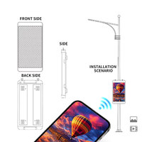 Écran d'affichage LED sur poteau de lampadaire extérieur, alimenté par énergie solaire, écran publicitaire électronique double face