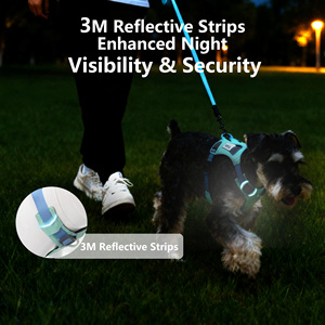 Nunbell Trọng lượng nhẹ thoáng khí chó vest khai thác Dây Xích thiết lập biểu tượng tùy chỉnh không kéo phản Chiếu thiết kế thể thao Polyester chống tóc - Product Image 5