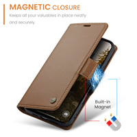 Étui de téléphone portable en cuir PU de luxe avec fentes pour cartes et fermeture magnétique pour iPhone 18 17 16 15 14 13 12 11 Pro Max