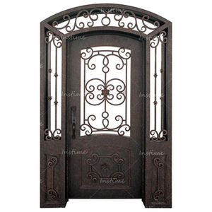 Porte <span class=keywords><strong>en</strong></span> fer forgé de conception nouvelle, prix combiné Instime, porte principale <span class=keywords><strong>en</strong></span> métal, porte extérieure double, porte <span class=keywords><strong>en</strong></span> fer forgé pour la maison - Product Image 4