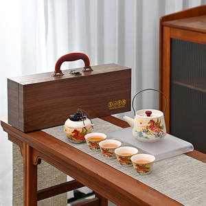 <b>Tea</b> <b>Set</b> Complete Ceramic Kung Fu Gift Box Exquisite Business Gift Chinese New Year - Product Image 1