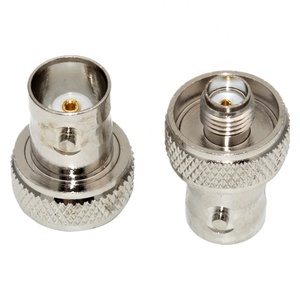Adaptateur radiofréquence BNCK SMAK en nickel plaqué cuivre, BNC femelle vers SMA femelle - Product Image 1
