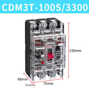 เบรกเกอร์ Delixi CDM3T-100S/3300 63A80A100A แบบใส 3P สวิตช์อากาศ ชนิดความร้อนและแม่เหล็ก แบบหล่อขึ้นรูป - Product Image 4