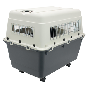 Cage de transport pour animaux de compagnie multifonctionnelle, respirante, anti-rayures, en plastique rigide, avec roulettes mobiles - Product Image 3