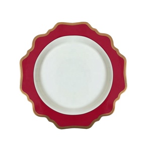 Ensemble de vaisselle de mariage de luxe Golden Rim de haute qualité Ensemble d'assiettes en céramique de tournesol en porcelaine osseuse pour la fête - Product Image 5