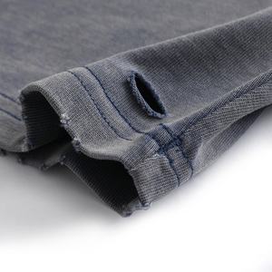 Camiseta de Punto con Logotipo Personalizado, Estilo Vintage, Lavada al Ácido, para Hombre, Talla Grande, 100% Algodón, Manga Larga, Estilo Hip Hop, Ecológica - Product Image 6