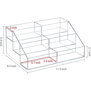 Support de rangement pour CD en acrylique transparent de qualité supérieure à 3 niveaux, support de table compact pour <span class=keywords><strong>disques</strong></span>, organisateur de médias, présentoir - Product Image 2