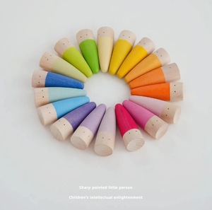 JET Montessori Figurines en bois arc-en-ciel Blocs d'empilage Jouets éducatifs pour enfants de 4 à 6 ans Emballage en boîte de couleur - Product Image 4