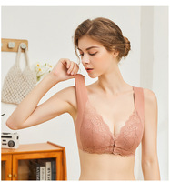 Sujetador de Maternidad con Abertura Frontal, Talla Grande, Sin Varillas, con Encaje, para Lactancia, Transpirable, Cómodo, para Dormir, para Mujeres con Curvas
