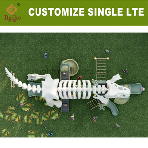 Baihe khủng long loạt chất lượng lớn Nhựa ống trượt cho sân chơi ngoài trời cho trường học nhà thể thao công viên giải trí công viên - Product Image 2