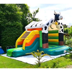 Château gonflable et toboggan combinés à prix réduit, château gonflable à thème vache, <span class=keywords><strong>jeux</strong></span> de plein air, château gonflable <span class=keywords><strong>pour</strong></span> enfants, fête - Product Image 2