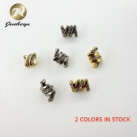 Kancing Logam Kristal Berhiaskan Rhinestone dengan Desain Lengkung Unik, Warna Emas dan Hitam, untuk Dijahit pada Blazer, Jaket, dan Pakaian Fashion