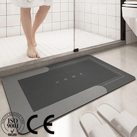 Tapis de bain en diatomite doux, tapis de salle de bain avec logo personnalisé, antidérapant, séchage rapide, super absorbant