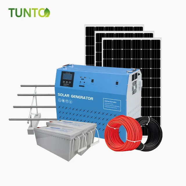 Портативная система освещения на солнечной энергии для бытовых приборов, комплект солнечных панелей 1000 Вт для помещений