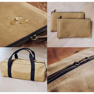 Échantillon gratuit : Sac à outils en toile cirée 16 oz, robuste et multi-usages, avec fermeture éclair, sac utilitaire, pochette de rangement, lot de 3 - Product Image 4