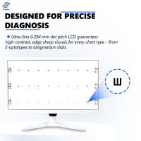 SJ Optics H-185F Écran LCD numérique 18,5 pouces pour acuité visuelle et vision oculaire avec garantie d'un an pour les cliniques ophtalmologiques