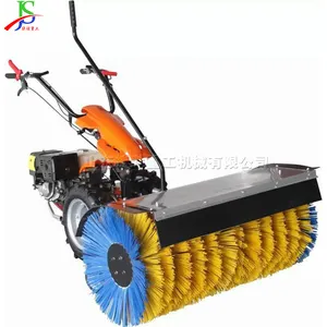 Pedestrian Street Mini Snow Sweeper 6.5 horsepower Hand Pushed Brush Snow Sweeper Property Snow Thrower