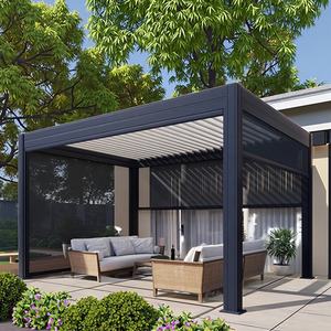 Techo de celosía bioclimática para pérgola de patio de aluminio, parasol impermeable para jardín, uso al aire libre, LED para cenador de patio trasero - Product Image 4