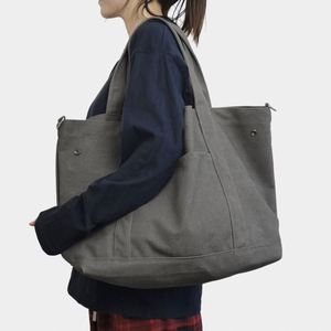 Sac fourre-tout en toile de coton écologique de 16 oz avec fermeture à bouton, grande capacité, sac de shopping, couleur unie, sac à bandoulière pour l'extérieur - Product Image 2