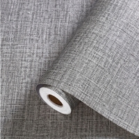 Papier peint autocollant en vinyle PVC Jinyi, aspect tissu, amovible, imperméable, anti-moisissure, moderne, pour chambre à coucher