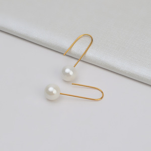 Boucles d'oreilles pour femmes en argent plaqué platine or rose S925, accessoires de bricolage, perles simples inspirées de Song Hye Kyo 1201 - Product Image 4