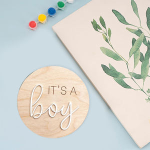 Letreros de madera para anuncio de niños o niñas, anuncio de nacimiento de hospital, decoración de accesorios de fotografía - Product Image 4