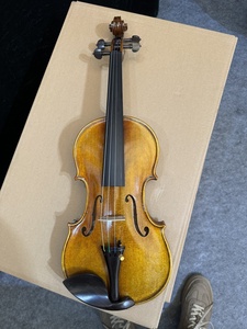 4/4 violino fatto a mano <span class=keywords><strong>Guarneri</strong></span> 1742 modello di violino in acero fiammato intagliato - Product Image 2