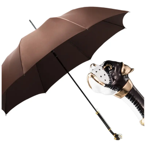 Tête d'animal bouledogue <span class=keywords><strong>motif</strong></span> <span class=keywords><strong>parapluie</strong></span> longue poignée 8K côtes contrôle manuel conception mignonne parasol droit tête d'animal de <span class=keywords><strong>chien</strong></span> Unique - Product Image 1