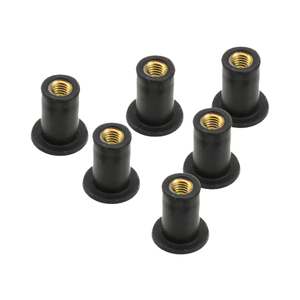 Tuerca de inserción de rosca moleteada de latón personalizada M2 M3 M4 M5 <span class=keywords><strong>M6</strong></span> Tamaños Tuerca de pulgar de remache de acero chapado en zinc con inserción de plástico pulido - Product Image 1