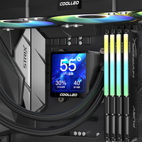 COOLLEO écran LCD haute définition refroidisseur d'eau liquide refroidissement du processeur pour boîtiers d'ordinateur LGA115x/1200/1700/1851 AM4 AM5