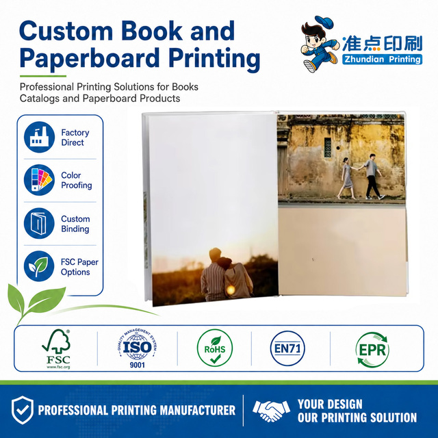 Photo Albums Product Boxes Paperboard Packaging Custom Book Printing Digital Offset Hardcover Sewn Various Paper Stock