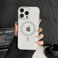 Étui rigide en PC magnétique minimaliste transparent avec clarté Cool Touch HD pour Samsung pour iPhone 13 15 16 17 Pro Max téléphones mobiles
