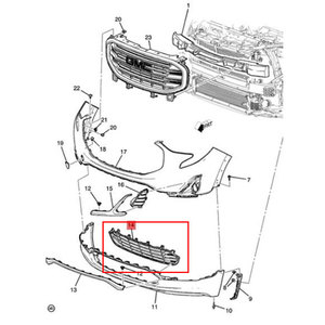Grille centrale inférieure GMC Terrain 2018-2021 84207763 23196302 GM1036202 - Product Image 1