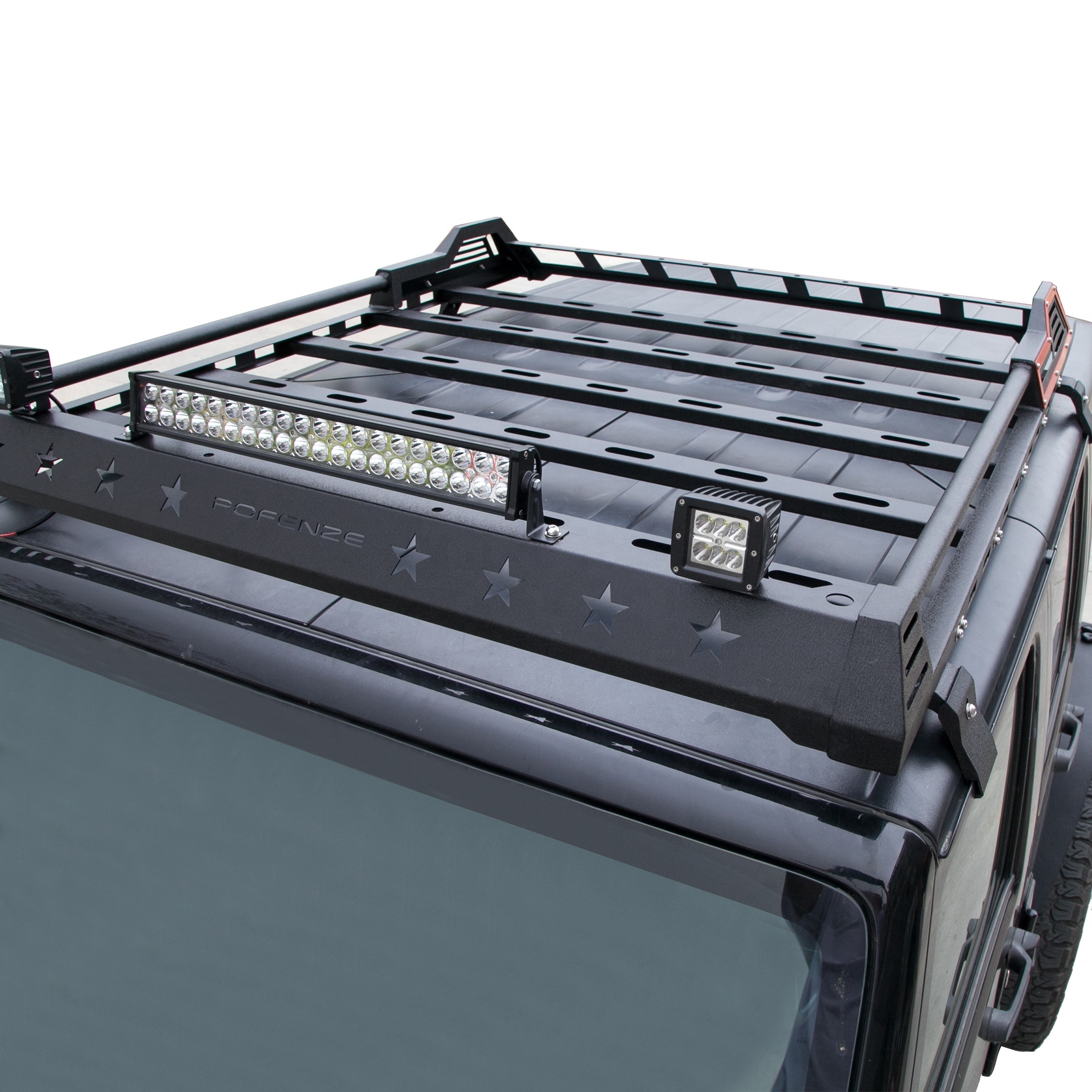 JK 2007-2018用トラックトップルーフラック・LEDライト搭載