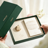 Coffret Cadeau Désodorisant Voiture Luxe Vert et Or avec Couvercle et Base Rigides, Insert en EVA, Logo Doré, Emballage Boîtes en Papier Vides
