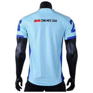 Nouvelle personnalisation d'uniforme de football en tissu jacquard de haute qualité-<span class=keywords><strong>Maillot</strong></span> de football personnalisé à col en V ample pour adolescents - Product Image 6