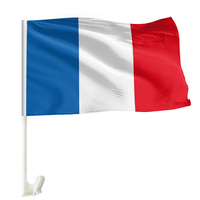 Drapeau de voiture français allemand personnalisé de haute qualité impression numérique recto verso sur nylon pour l'équipe de football du Ghana en Indonésie