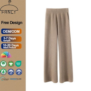 2025 donna autunno inverno <span class=keywords><strong>pantaloni</strong></span> larghi dritti larghi da donna <span class=keywords><strong>in</strong></span> <span class=keywords><strong>maglia</strong></span> bianca con vita alta e piatta per capispalla - Product Image 1