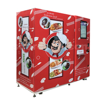 Distributeur automatique de repas prêts à consommer, aliments surgelés et chauds, chauffage au micro-ondes, code QR, libre-service, distributeur automatique de repas