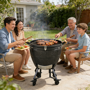 เตาบาร์บีคิวเซรามิก Kamado แบบแขวน ขนาด 21 นิ้ว รุ่น Pro Heighten พร้อมพื้นที่กว้าง ขายดีในตะวันออกกลาง - Product Image 5