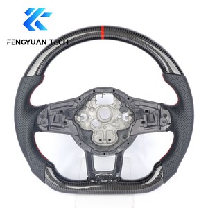 พวงมาลัย LED หนังแท้สำหรับ VW Golf GTI <span class=keywords><strong>7</strong></span> <span class=keywords><strong>7</strong></span>.5 <span class=keywords><strong>Mk</strong></span> <span class=keywords><strong>7</strong></span> Audi <span class=keywords><strong>Jetta</strong></span> Tiguan ตามสั่ง - Product Image 3