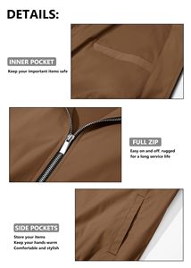 Chaqueta Bomber Deportiva para Hombre, de Poliéster, Casual, con Cierre, <span class=keywords><strong>Cortavientos</strong></span>, Talla Grande, para Otoño, para <span class=keywords><strong>Golf</strong></span>, con Bolsillos - Product Image 3